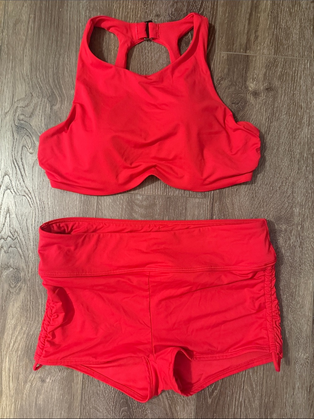 Athleta Red High-Neck Tank Swim Top & Boyshort Set - Women